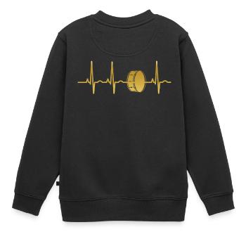 évolution ECG tambours tambour tambour rythme cardiaque - Sweat Premium enfant bio - noir - Dos - AI Model Kid Female (0cm)