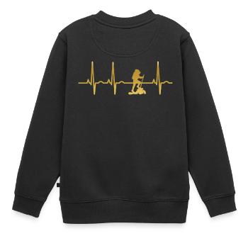 evolution ekg heartbeat hiking hike hiking - Kids Premium Organic Sweatshirt - black - Back - AI Model Kid Female (0cm)