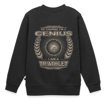 yes i am a genius gift TRIATHLET - Kinder Premium Organic Sweatshirt - Schwarz - Hinten - AI Model Kid Female (0cm)