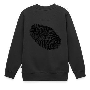 fingerabdruck dns dna geschenk schach koenig - Kinder Premium Organic Sweatshirt - Schwarz - Hinten - AI Model Kid Female (0cm)