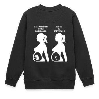 GESCHENK BABYBAUCH GEBOREN volleyball beachvolleyb - Kinder Premium Organic Sweatshirt - Schwarz - Hinten - AI Model Kid Female (0cm)