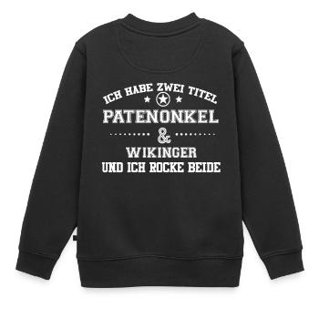 CADEAUX TITRE HAVE PATE Vikings UNCLE - Sweat Premium enfant bio - noir - Dos - AI Model Kid Female (0cm)