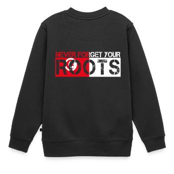 never forget your roots love Tunesien - Kinder Premium Organic Sweatshirt - Schwarz - Hinten - AI Model Kid Female (0cm)