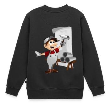 tapezierer maler paperhanger decorator upholsterer - Kinder Premium Organic Sweatshirt - Schwarz - Hinten - AI Model Kid Female (0cm)