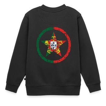 étoiles maison coeur d'amour enraciné PORTUGAL portugese - Sweat Premium enfant bio - noir - Dos - AI Model Kid Female (0cm)