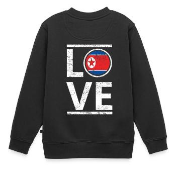 roots love heimat herkunft queen Nordkorea - Kinder Premium Organic Sweatshirt - Schwarz - Hinten - AI Model Kid Female (0cm)