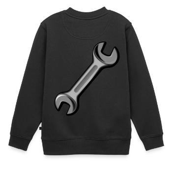 Clé / outil - Sweat Premium enfant bio - noir - Dos - AI Model Kid Female (0cm)