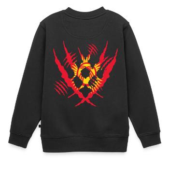 Claw Klaue worn risse riss x heimat stolz Kirgisis - Kinder Premium Organic Sweatshirt - Schwarz - Hinten - AI Model Kid Female (0cm)