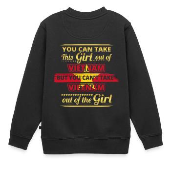 Geschenk aus koenigin 01 liebe herkunft girl VIETN - Kinder Premium Organic Sweatshirt - Schwarz - Hinten - AI Model Kid Female (0cm)