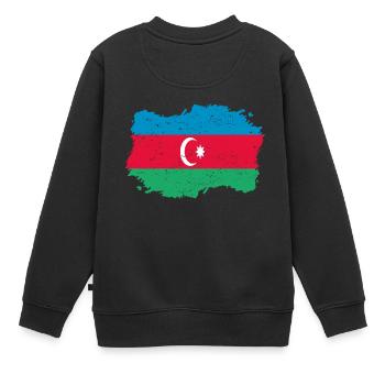 Roots roots flag homeland country Azerbaijan png - Kids Premium Organic Sweatshirt - black - Back - AI Model Kid Female (0cm)