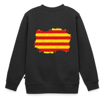 Roots Wurzeln Flagge heimat Land estelada katalani - Kinder Premium Organic Sweatshirt - Schwarz - Hinten - AI Model Kid Female (0cm)