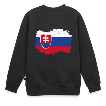 Roots roots flag homeland country Slovakia png - Kids Premium Organic Sweatshirt - black - Back - AI Model Kid Female (0cm)