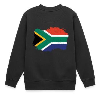Roots Wurzeln Flagge heimat Land Suedafrika png - Kinder Premium Organic Sweatshirt - Schwarz - Hinten - AI Model Kid Female (0cm)