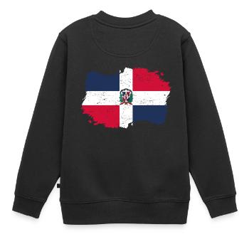 indigène Drapeau Roots Roots Re dominicaine - Sweat Premium enfant bio - noir - Dos - AI Model Kid Female (0cm)