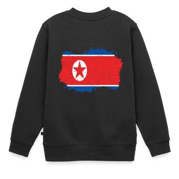 Roots Wurzeln Flagge heimat Land Nordkorea png - Kinder Premium Organic Sweatshirt - Schwarz - Hinten - AI Model Kid Female (0cm)
