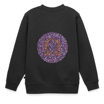 Omega-Sehtest - Kinder Premium Organic Sweatshirt - Schwarz - Hinten - AI Model Kid Female (0cm)