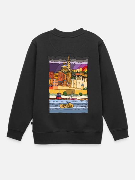 Marseille mon amour - Sweat Premium enfant bio - noir