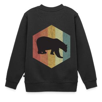 Bear brown bear bear polar bear polar bear gift - Kids Premium Organic Sweatshirt - black - Back - AI Model Kid Female (0cm)