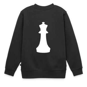 Schach Spielen Schachturnier Schachspieler Dame - Kinder Premium Organic Sweatshirt - Schwarz - Hinten - AI Model Kid Female (0cm)
