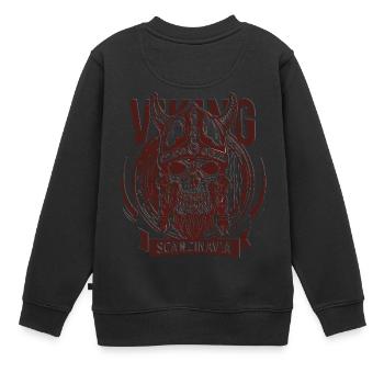 Viking Skandinavisch - Kinder Premium Organic Sweatshirt - Schwarz - Hinten - AI Model Kid Female (0cm)
