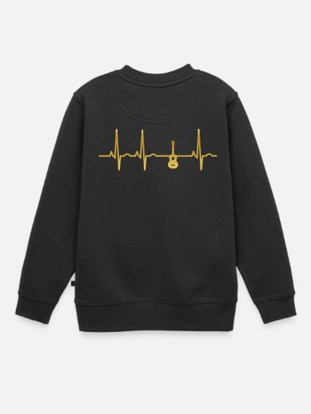 évolution EKG rythme cardiaque GUITARE GUITARE - Sweat Premium enfant bio - noir
