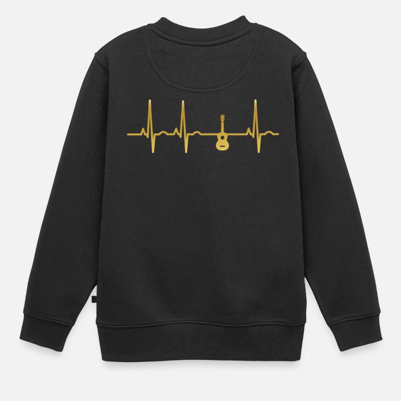évolution EKG rythme cardiaque GUITARE GUITARE - Sweat Premium enfant bio - noir