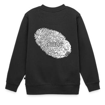 fingerabdruck dna dns geschenk schach koenig - Kinder Premium Organic Sweatshirt - Schwarz - Hinten - AI Model Kid Female (0cm)