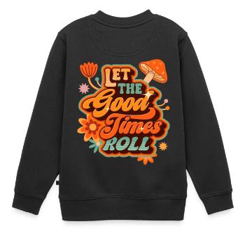 Laissez les bons moments rouler rétro Vintage Design - Sweat Premium enfant bio - noir - Dos - AI Model Kid Female (0cm)