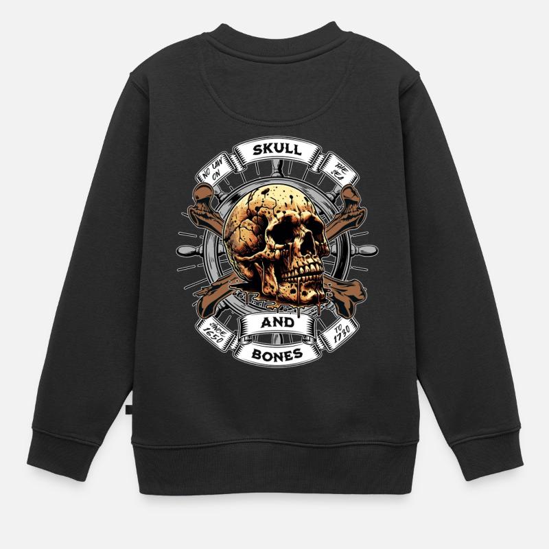 Crâne et os Pirate - Sweat Premium enfant bio - noir