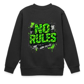 No Rules Graffiti Spruch Camouflage Neon - Kinder Premium Organic Sweatshirt - Schwarz - Hinten - AI Model Kid Female (0cm)
