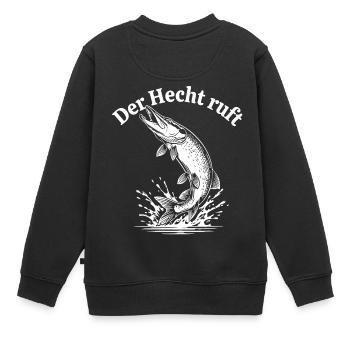 Der Hecht ruft – Spritzige Pike Illustration - Kinder Premium Organic Sweatshirt - Schwarz - Hinten - AI Model Kid Female (0cm)