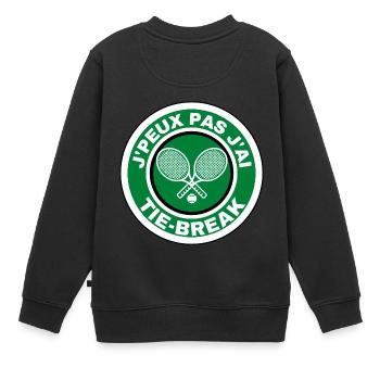 Ich kann nicht Tie-Break Tennis - Kinder Premium Organic Sweatshirt - Schwarz - Hinten - AI Model Kid Female (0cm)