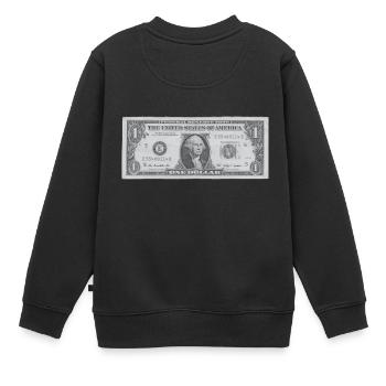 Dollars | idée cadeau - Sweat Premium enfant bio - noir - Dos - AI Model Kid Female (0cm)