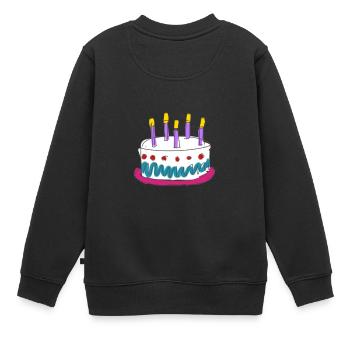 Torte - Kinder Premium Organic Sweatshirt - Schwarz - Hinten - AI Model Kid Female (0cm)