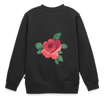 Rose - Sweat Premium enfant bio - noir - Dos - AI Model Kid Female (0cm)