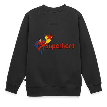 Superhero Comic Superheld - Ideale Geschenkidee - Kinder Premium Organic Sweatshirt - Schwarz - Hinten - AI Model Kid Female (0cm)