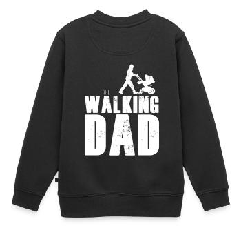 Le papa marche - Sweat Premium enfant bio - noir - Dos - AI Model Kid Female (0cm)