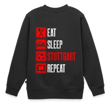 Repeat Stuttgart - Kinder Premium Organic Sweatshirt - Schwarz - Hinten - AI Model Kid Female (0cm)