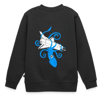 Squid vs Space Shuttle - Kinder Premium Organic Sweatshirt - Schwarz - Hinten - AI Model Kid Female (0cm)