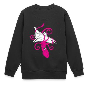 Squid vs Space Shuttle - Kinder Premium Organic Sweatshirt - Schwarz - Hinten - AI Model Kid Female (0cm)