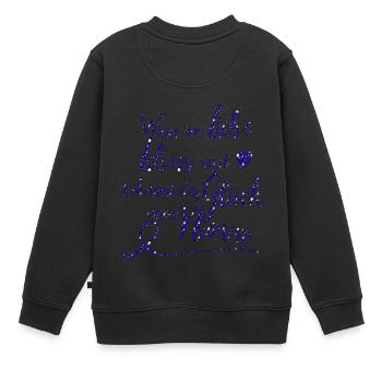 Wenn aus Liebe Leben wird - Glück Namen - Sterne - Kinder Premium Organic Sweatshirt - Schwarz - Hinten - AI Model Kid Female (0cm)