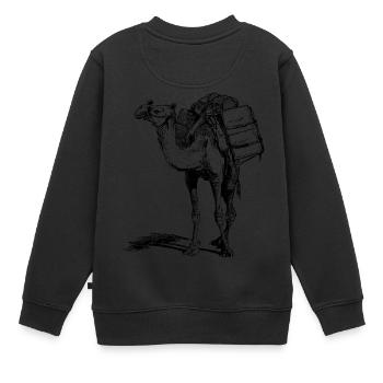chameau - Sweat Premium enfant bio - noir - Dos - AI Model Kid Female (0cm)