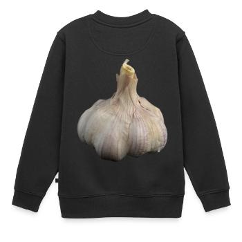 knoblauch garlic veggie gemuese vegetables6 - Kinder Premium Organic Sweatshirt - Schwarz - Hinten - AI Model Kid Female (0cm)
