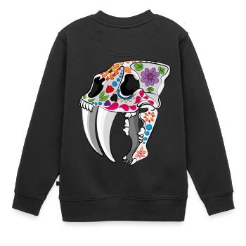 Tag des Ausgestorbenen: Säbelzahn - Kinder Premium Organic Sweatshirt - Schwarz - Hinten - AI Model Kid Female (0cm)