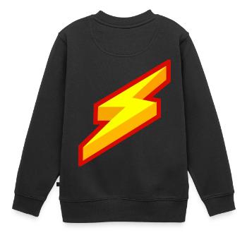 Blitz Comic Symbol - Kinder Premium Organic Sweatshirt - Schwarz - Hinten - AI Model Kid Female (0cm)