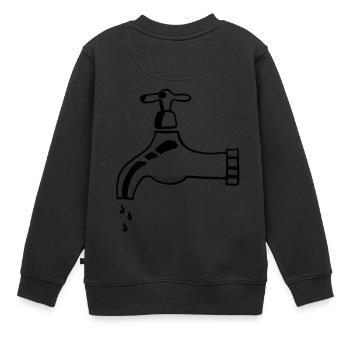 Plombiers Robinet - Sweat Premium enfant bio - noir - Dos - AI Model Kid Female (0cm)