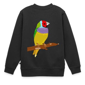 Bunter Vogel - Kinder Premium Organic Sweatshirt - Schwarz - Hinten - AI Model Kid Female (0cm)