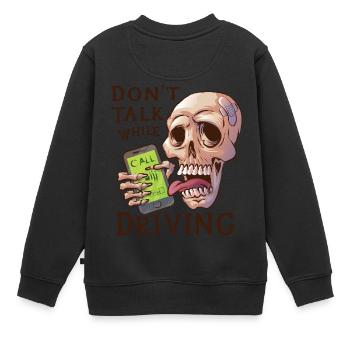 Totenkopf mit klingelndem Handy - Kinder Premium Organic Sweatshirt - Schwarz - Hinten - AI Model Kid Female (0cm)