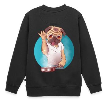 chien sel Bae cuisiner avec dévotion - Sweat Premium enfant bio - noir - Dos - AI Model Kid Female (0cm)
