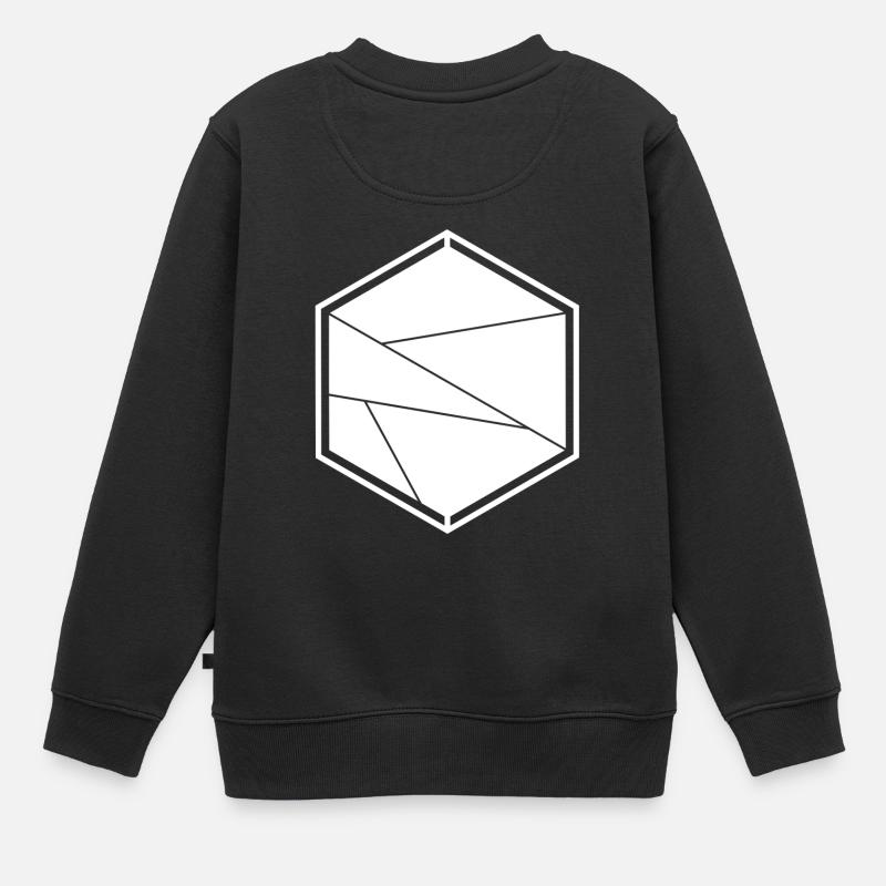 Abstraktes Sechseck - Kinder Premium Organic Sweatshirt - Schwarz